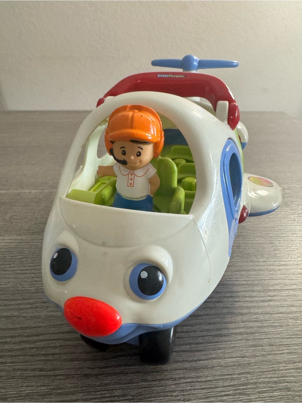 Fisher Price Little People Lil Movers Airplane 2005 Lights Sounds + Figure